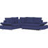 Ecksofa Blau Bettkasten, Rückenkissen, Schlaffunktion, Zierkissen - Blau/Chromfarben, Design, Textil/Metall (222/283cm) - Carryhome Ecksofa Blau Bettkasten, Rückenkissen, Schlaffunktion, Zierkissen - Blau/Chromfarben, Design, Textil/Metall (222/283cm) - Carryhome