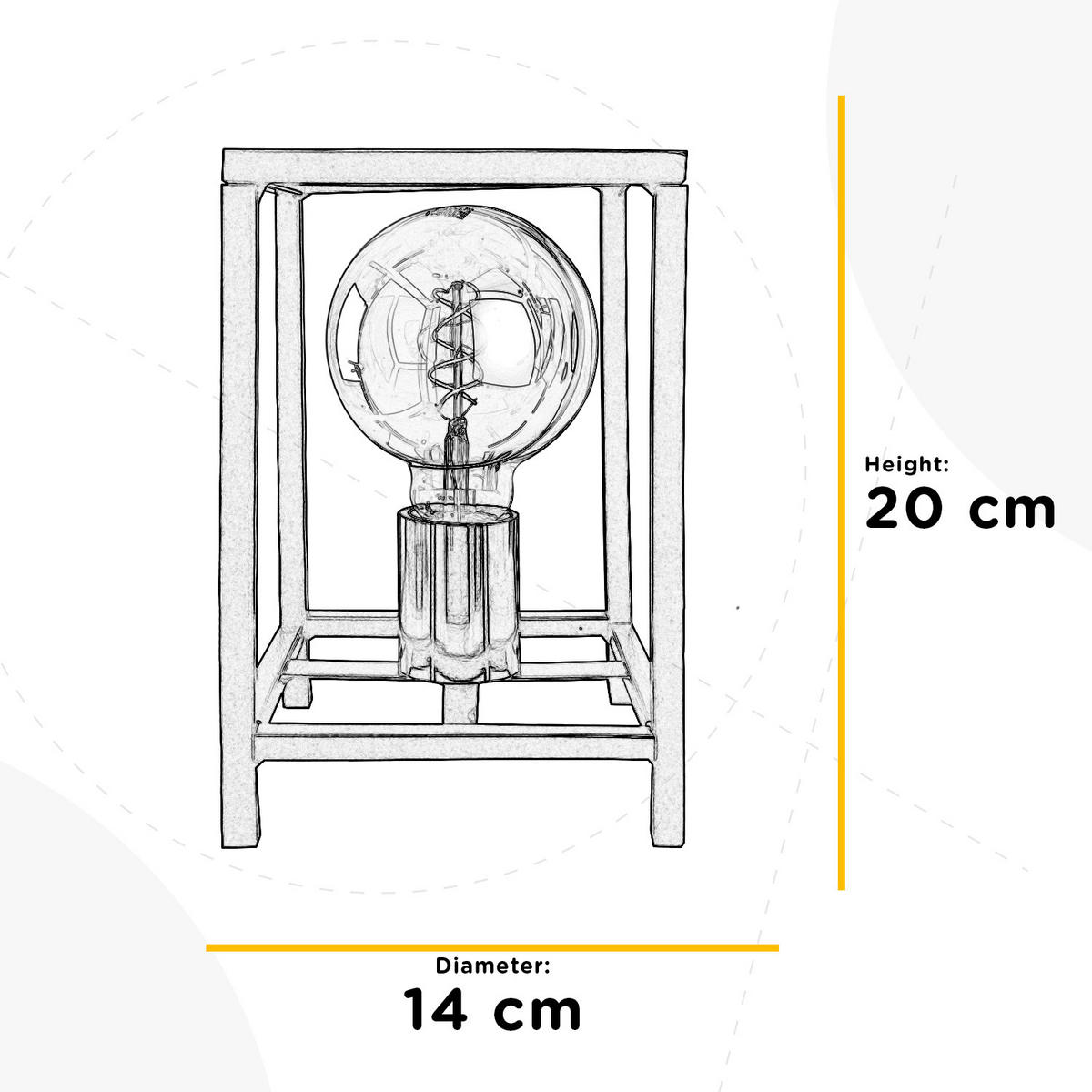 NACHTTISCHLEUCHTE 14/20 cm   - Schwarz/Kupferfarben, Design, Metall (14/20cm)