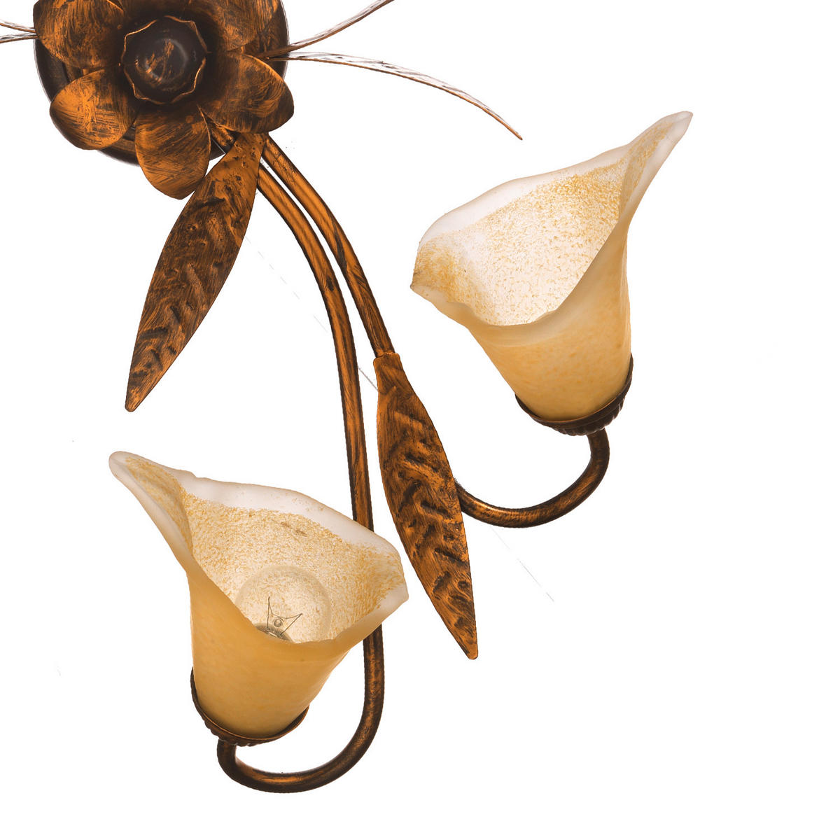 DECKENLEUCHTE 70/40/25 cm   - Bronzefarben, KONVENTIONELL, Glas/Metall (70/40/25cm)