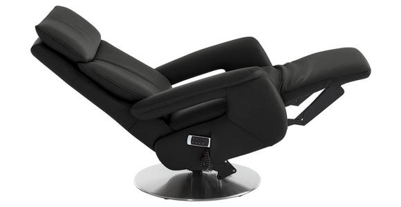 RELAXSESSEL in Leder Anthrazit  - Edelstahlfarben/Anthrazit, Design, Leder/Metall (78/112/85cm) - Cantus