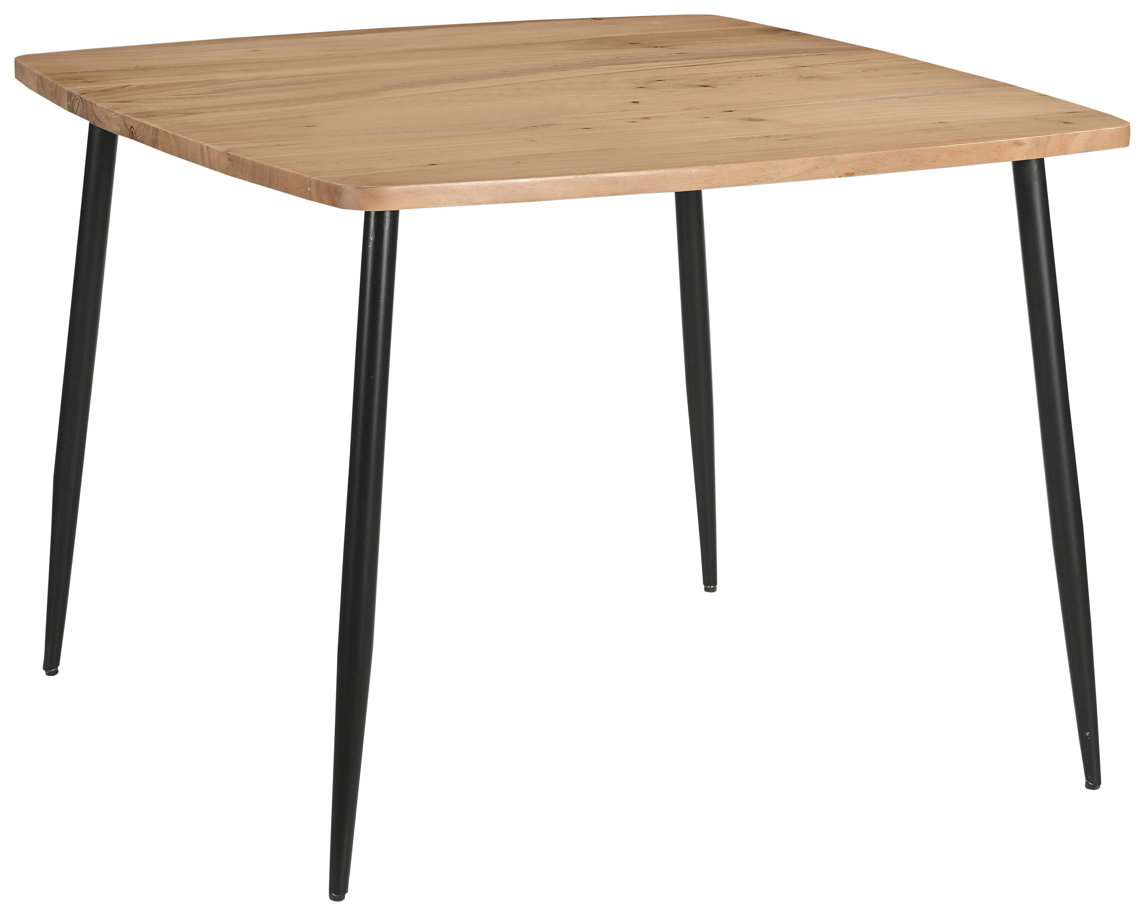 ESSTISCH in Holz, Metall 105/105/76 cm  - Schwarz/Akaziefarben, LIFESTYLE, Holz/Metall (105/105/76cm) - Boxxx