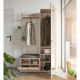 GARDEROBE 5-teilig  in 114/197/40 cm  - Kaschmir/Eichefarben, Design, Glas/Holzwerkstoff (114/197/40cm) - Xora