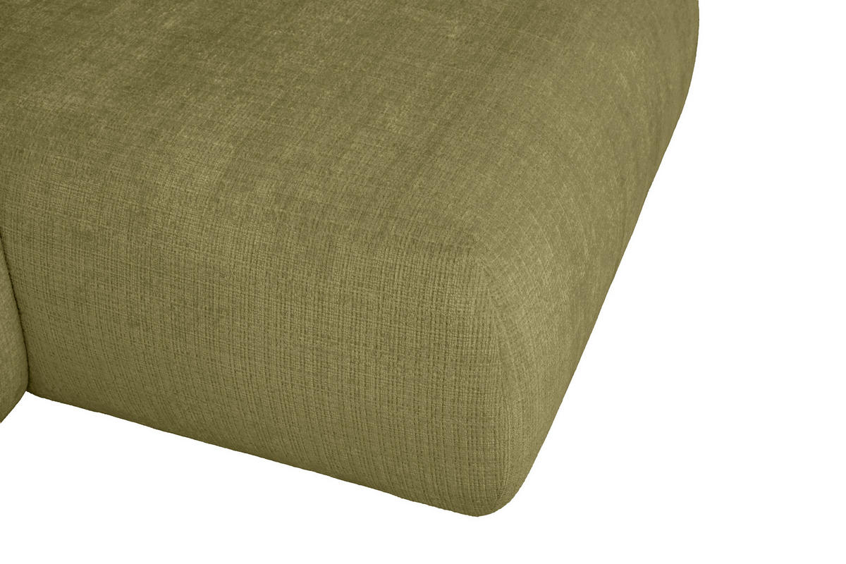ECKSOFA Olivgrün Chenille Zierkissen, Rückenkissen, Rücken echt  - Schwarz/Olivgrün, MODERN, Kunststoff/Textil (276/188cm) - Milino