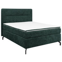 BOXSPRINGBETT 140/200 cm  in Dunkelgrün  - Dunkelgrün/Schwarz, Design, Textil/Metall (140/200cm) - Esposa