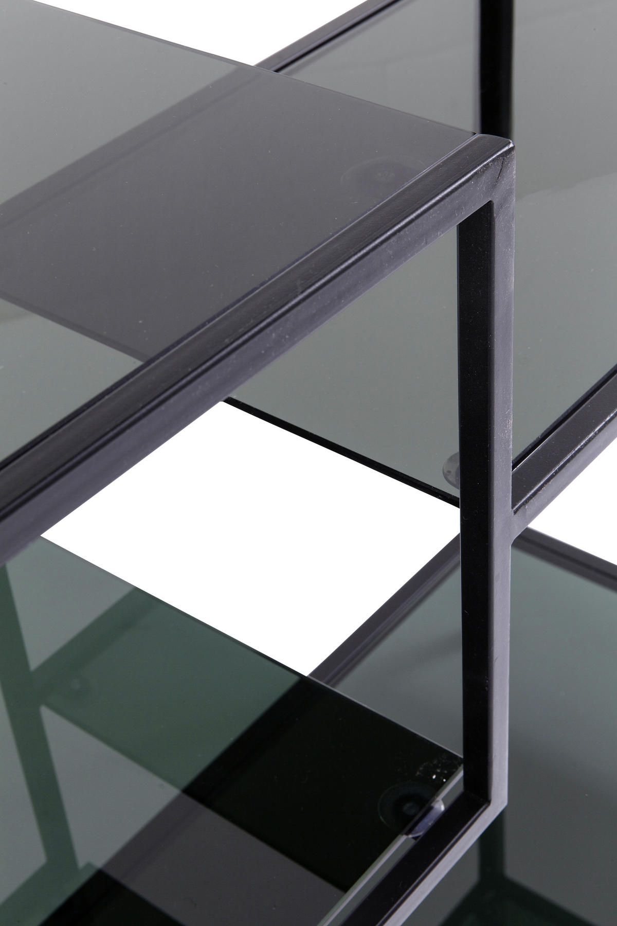 REGAL Anthrazit, Schwarz  - Anthrazit/Schwarz, Design, Glas/Metall (115/100/30cm) - Kare-Design