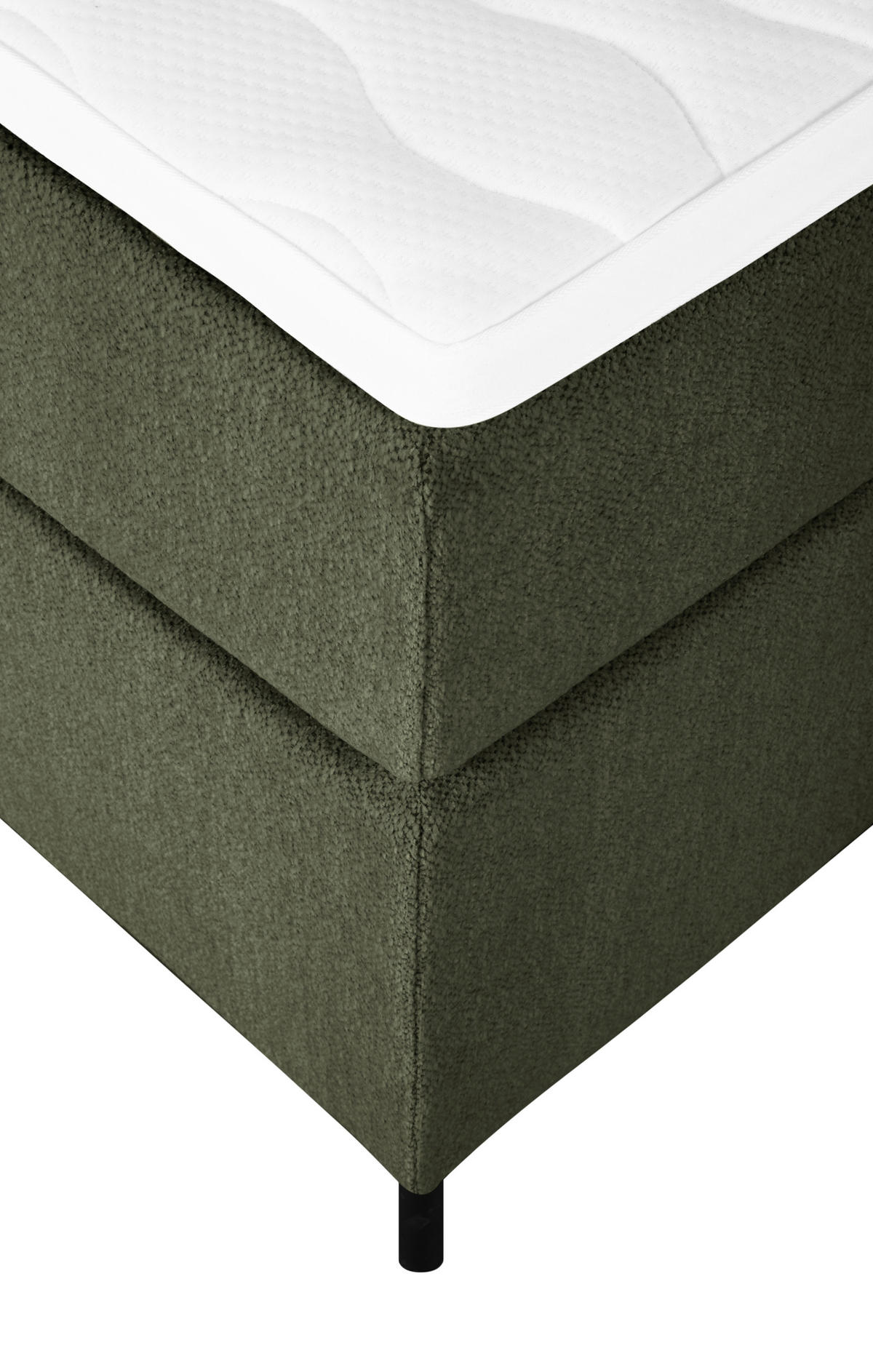 BOXSPRINGBETT 160/200 cm  in Dunkelgrün  - Dunkelgrün/Schwarz, Modern, Textil (160/200cm) - MID.YOU