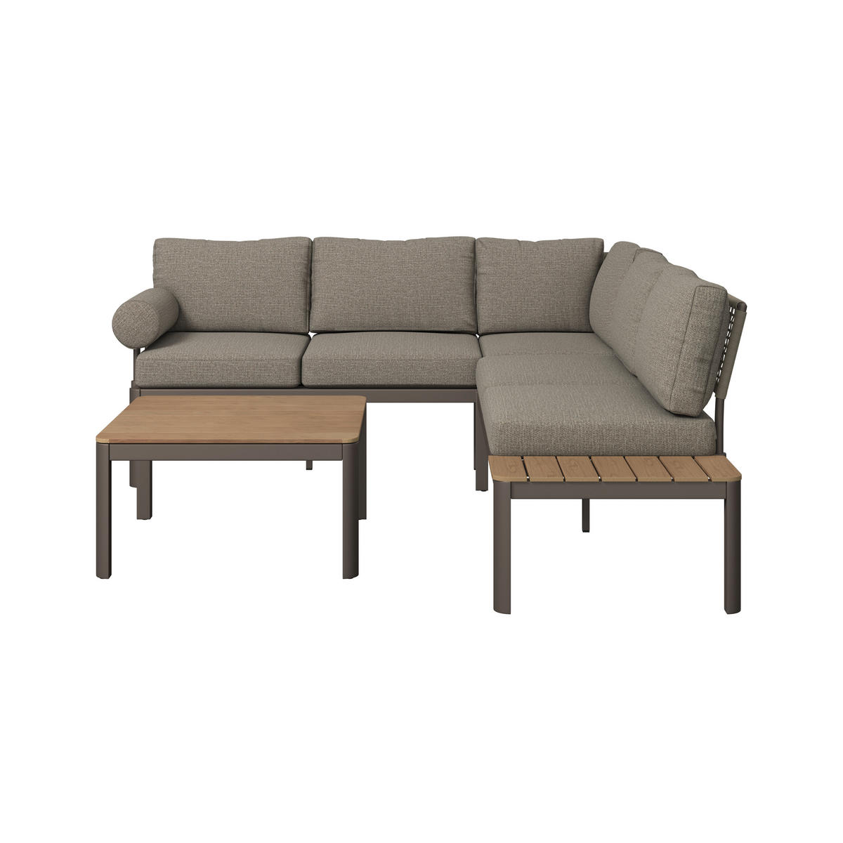 LOUNGEGARNITUR 3-teilig  219/238 cm  Aluminium  - Taupe/Naturfarben, Design, Kunststoff/Textil (219/238cm) - Amatio