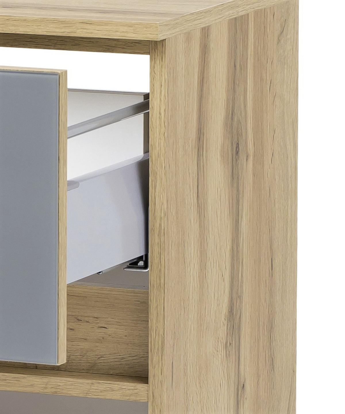 UNTERSCHRANK in   - Eichefarben/Silberfarben, Konventionell, Glas/Holzwerkstoff (40/79/35cm) - Held