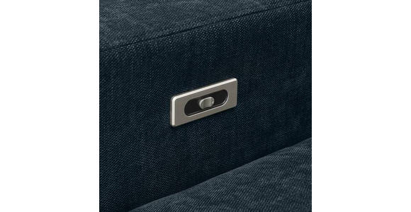 ECKSOFA Petrol Chenille  - Petrol/Schwarz, KONVENTIONELL, Textil/Metall (264/178cm) - Hom`in