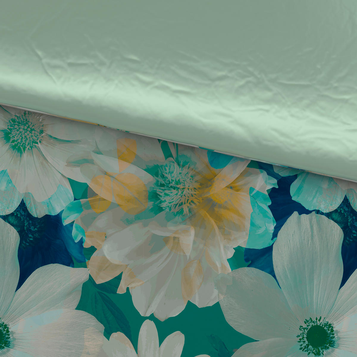 WENDEBETTWÄSCHE 135/200 cm  - Petrol, Textil (135/200cm) - Bio:Vio