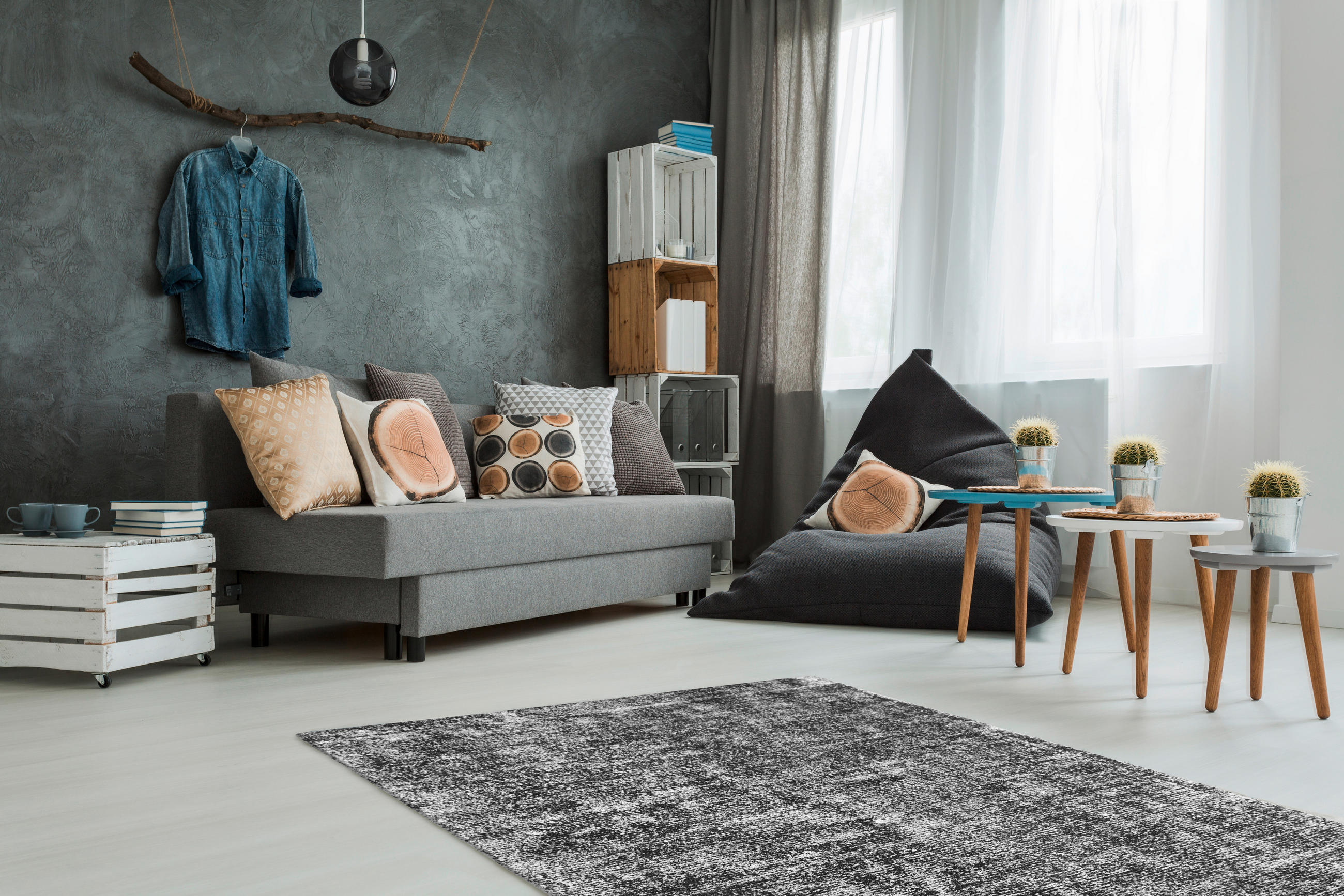 WEBTEPPICH 120/170 cm Anthrazit  - Anthrazit, Basics, Textil (120/170cm) - Novel