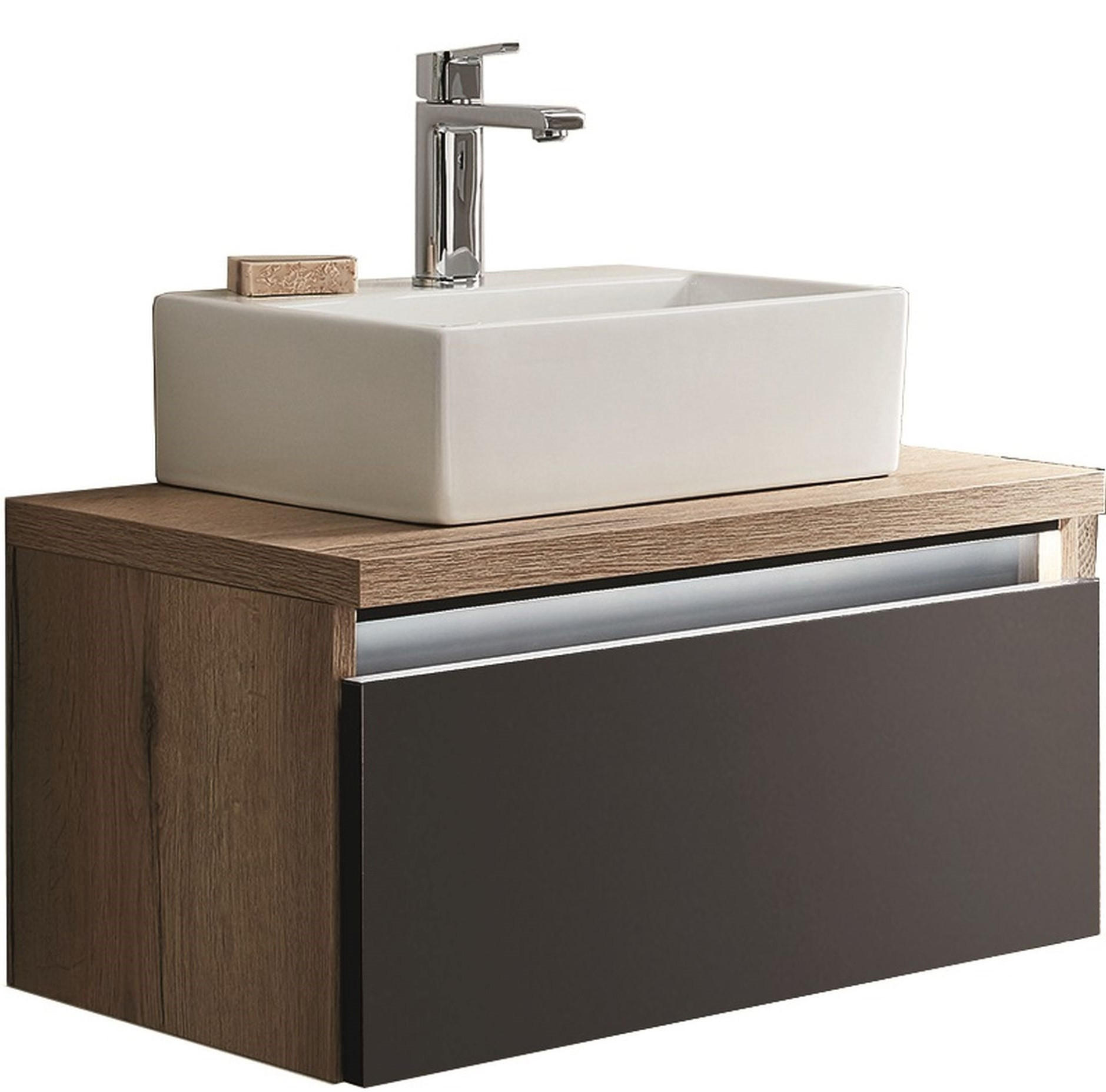 WASCHTISCHKOMBI 60 cm  - Eichefarben/Weiß, LIFESTYLE, Keramik/Holzwerkstoff (60cm) - Dieter Knoll