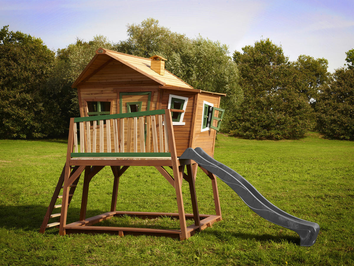 SPIELTURM 432/288/193 cm  - Braun/Grau, KONVENTIONELL, Holz (432/288/193cm) - Ambia Garden
