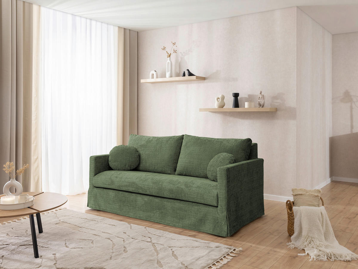 3-SITZER-BEZUG - Grün, Design, Textil (195/89/95cm) - P & B