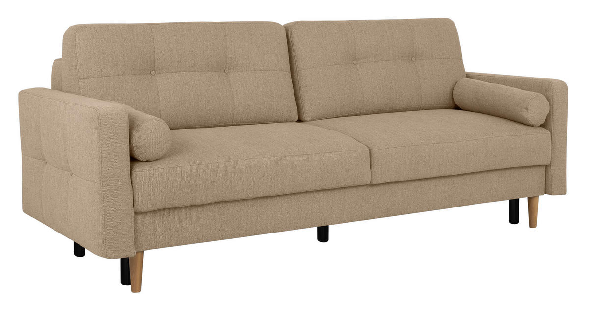 SCHLAFSOFA in Hellbraun  - Hellbraun/Buchefarben, Design, Holz/Textil (222/93/99cm) - MID.YOU