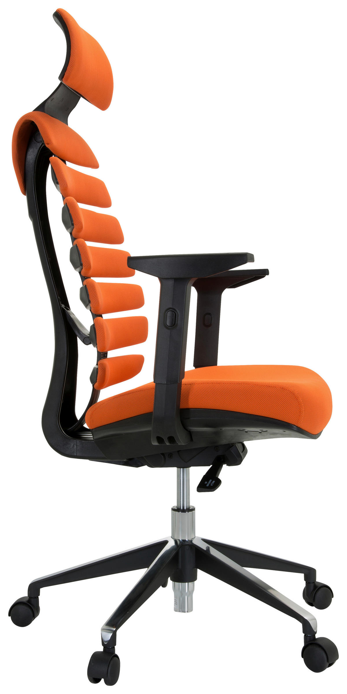 OTOČNÁ ŽIDLE, plochá tkanina, oranžová, černá - oranžová/černá, Moderní, kov/textil (65/131/53cm) - MID.YOU