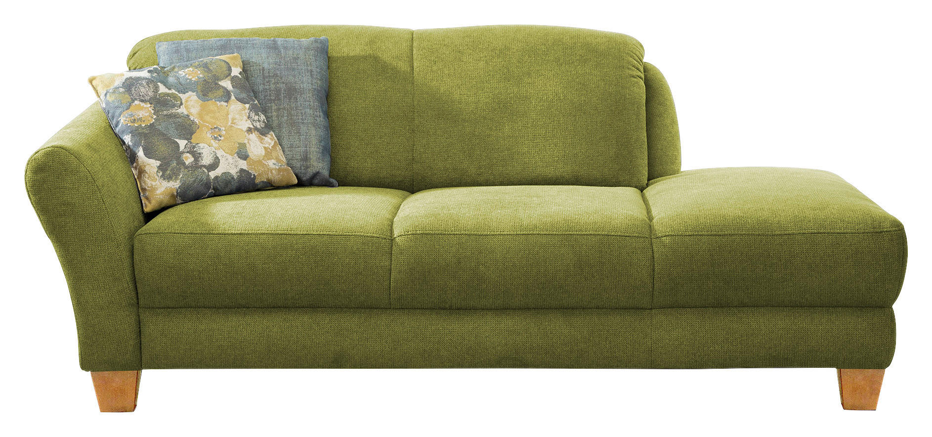 RÉCAMIERE Grün Flachgewebe  - Naturfarben/Grün, KONVENTIONELL, Holz/Textil (194/84/91cm) - Sit & More