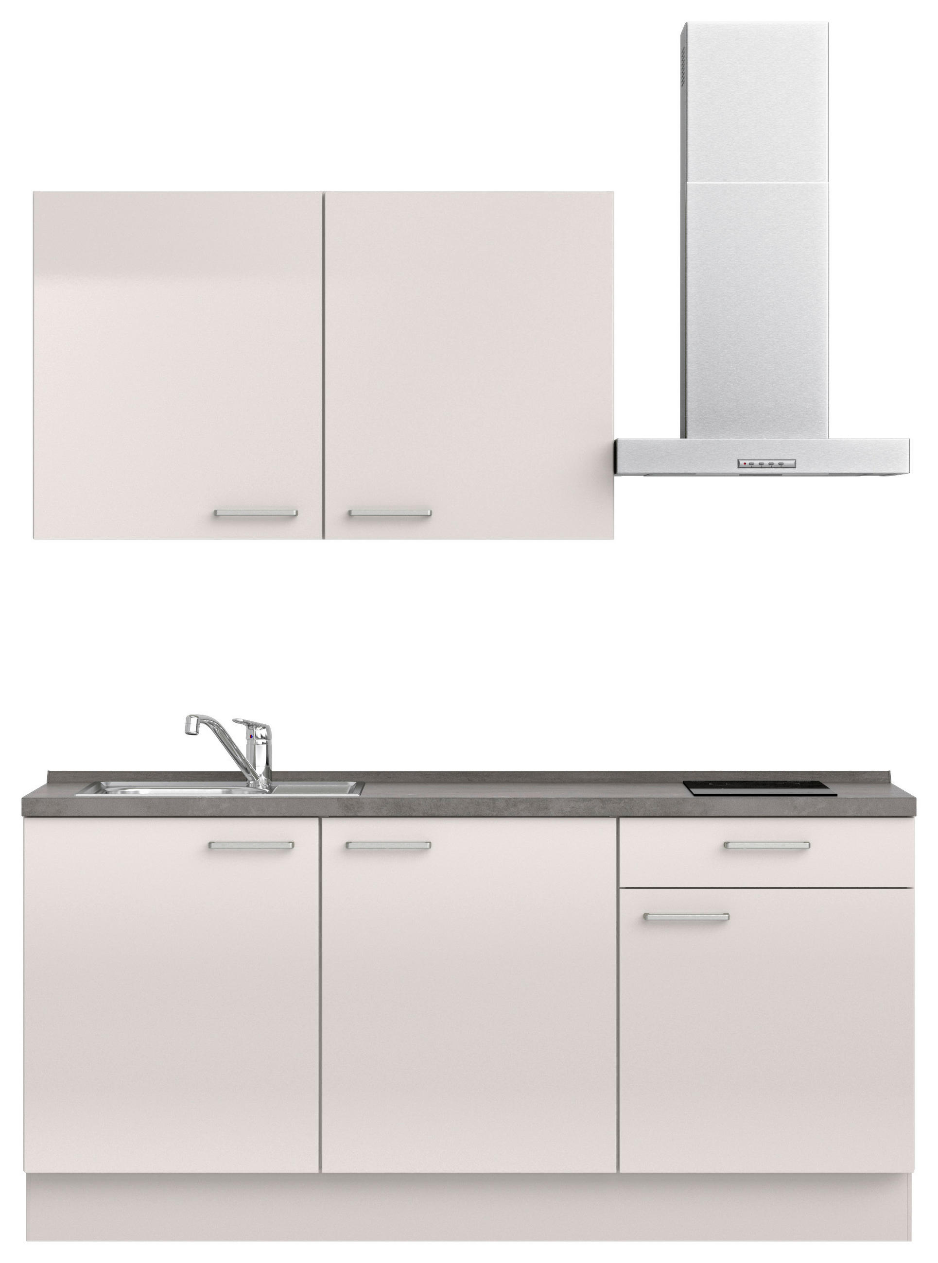 KÜCHENLEERBLOCK 180 cm   in Schieferfarben  - Schieferfarben/Edelstahlfarben, MODERN, Holzwerkstoff/Metall (180cm) - Nobilia