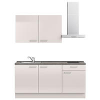 KÜCHENLEERBLOCK 180 cm   in Schieferfarben  - Schieferfarben/Edelstahlfarben, MODERN, Holzwerkstoff/Metall (180cm) - Nobilia