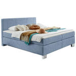 BOXSPRINGBETT 200/200 cm  in Blau  - Chromfarben/Blau, KONVENTIONELL, Kunststoff/Textil (200/200cm) - Hom`in