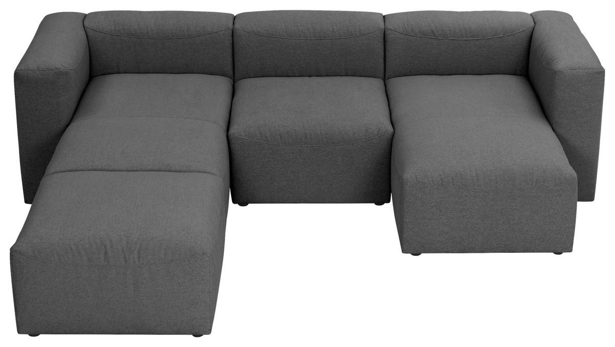 WOHNLANDSCHAFT Anthrazit Flachgewebe  - Anthrazit, Design, Kunststoff/Textil (235/275/160cm) - Max Winzer