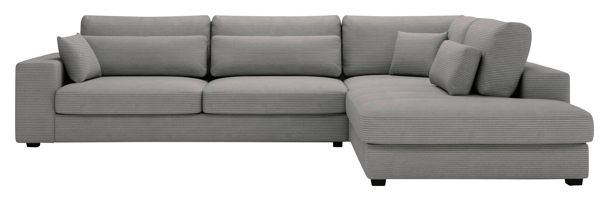 ECKSOFA Grau Cord  - Schwarz/Grau, KONVENTIONELL, Kunststoff/Textil (314/250cm) - Carryhome