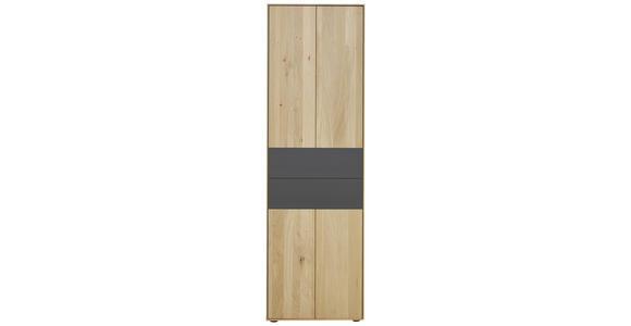 GARDEROBENSCHRANK 60/196/39 cm  - Eichefarben/Anthrazit, Design, Holz/Metall (60/196/39cm) - Valnatura