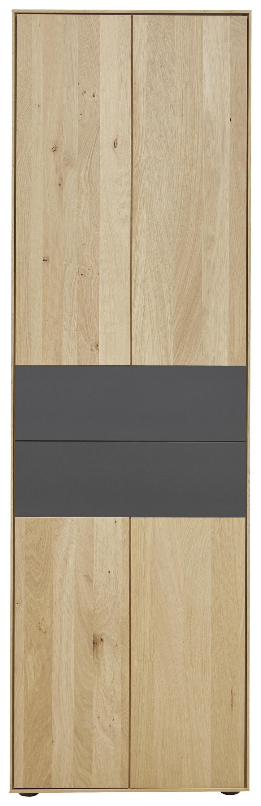 GARDEROBENSCHRANK  in 60/196/39 cm  - Eichefarben/Anthrazit, Natur, Holz/Metall (60/196/39cm) - Valnatura