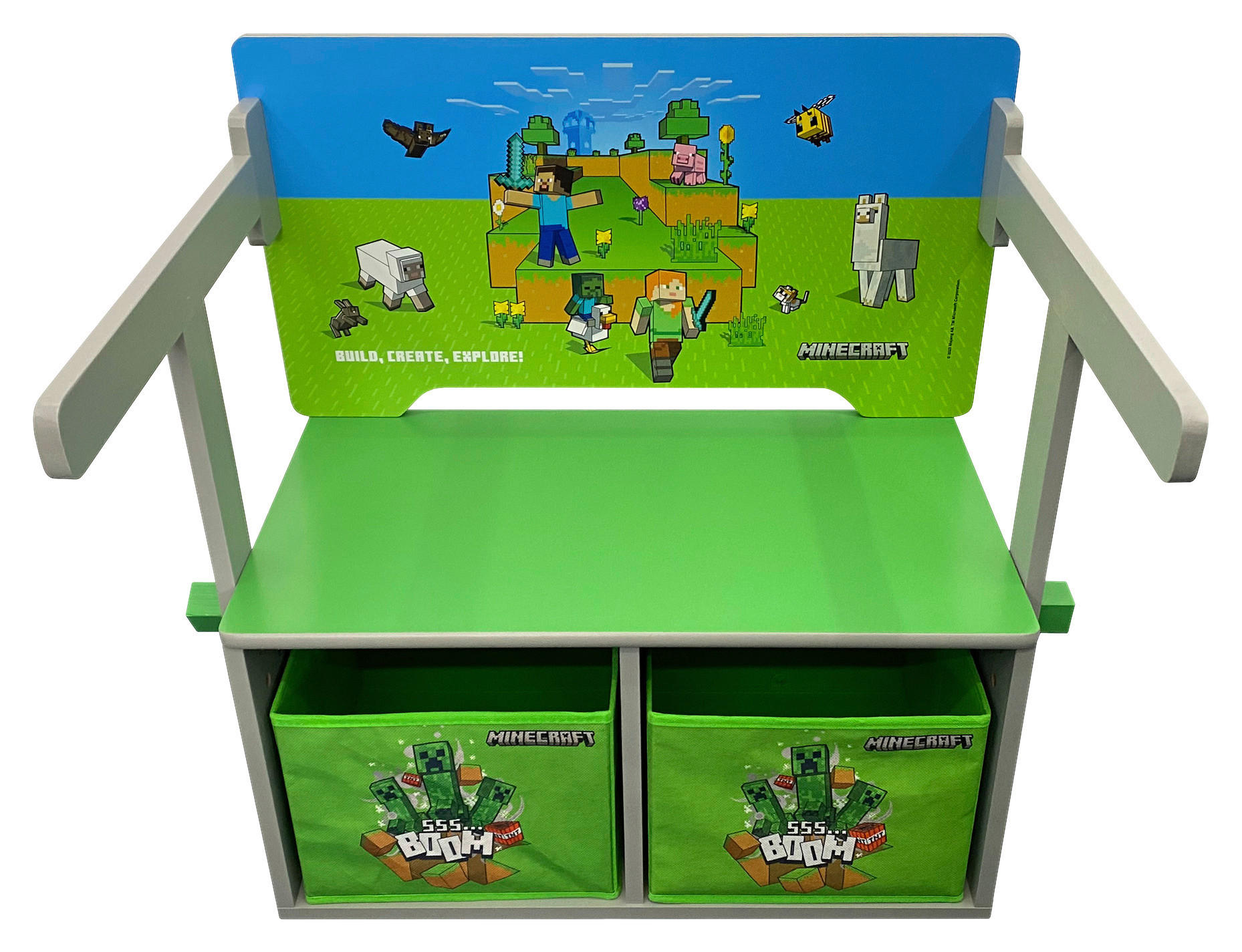 KINDERSITZBANK - Multicolor, MODERN, Holzwerkstoff/Textil (65,4/60/35cm) - Minecraft