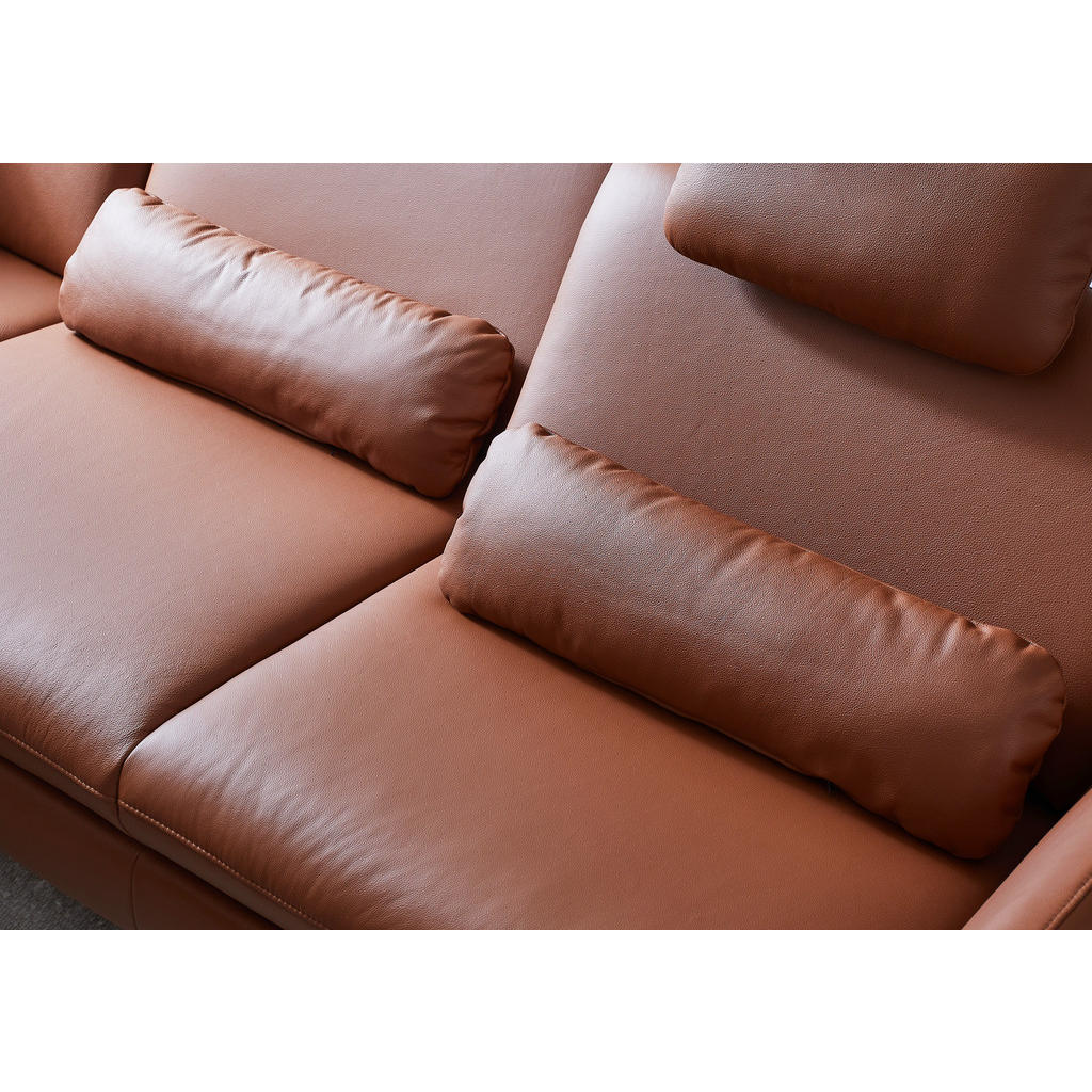 Thumbnail - Beldomo Premium Ecksofa Beldomo premium, Rotbraun, Leder, Echtleder, Rindleder, 4-Sitzer, nicht einzeln stellbar, Ecktei...
