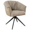 ARMLEHNSTUHL , Stoffauswahl, Sitzfläche 180° drehbar , Webstoff  - Taupe/Schwarz, Design, Textil/Metall (69/80/68cm) - Novel