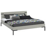BETT 180/200 cm,  in Hellgrau  - Hellgrau/Schwarz, Design, Metall (180/200cm) - Xora