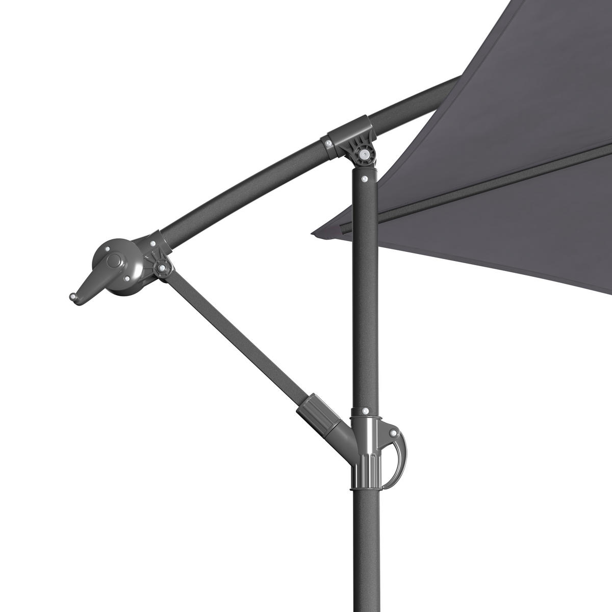 SONNENSCHIRM 300 cm   - Dunkelgrau, Trend, Textil/Metall (300cm) - Ambia Garden