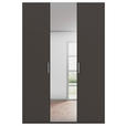 DREHTÜRENSCHRANK 151/223/61 cm,  in Graphitfarben, 3-türig  - Chromfarben/Edelstahlfarben, Basics, Glas/Holzwerkstoff (151/223/61cm) - Novel