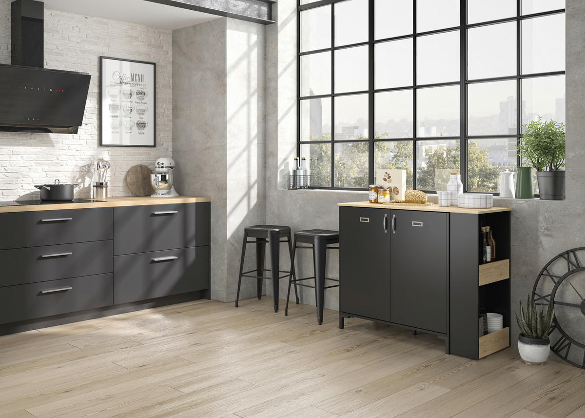 BARTISCH rechteckig Schwarz  - Schwarz, Trend, Holzwerkstoff (115/93/45cm) - MID.YOU