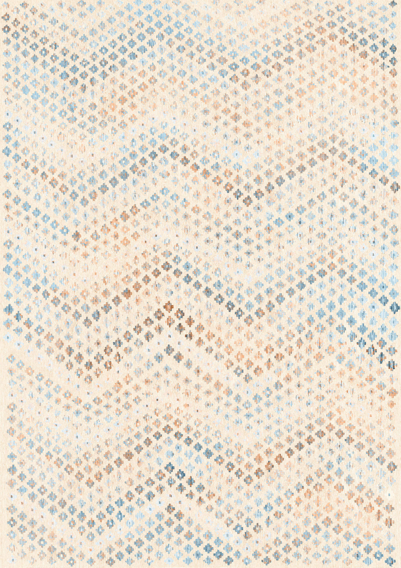 VINTAGE-TEPPICH Ondea Zigira 240/340 cm  in Creme, Pastellblau, Cognac  - Pastellblau/Cognac, Trend, Kunststoff/Textil (240/340cm) - Lindorug