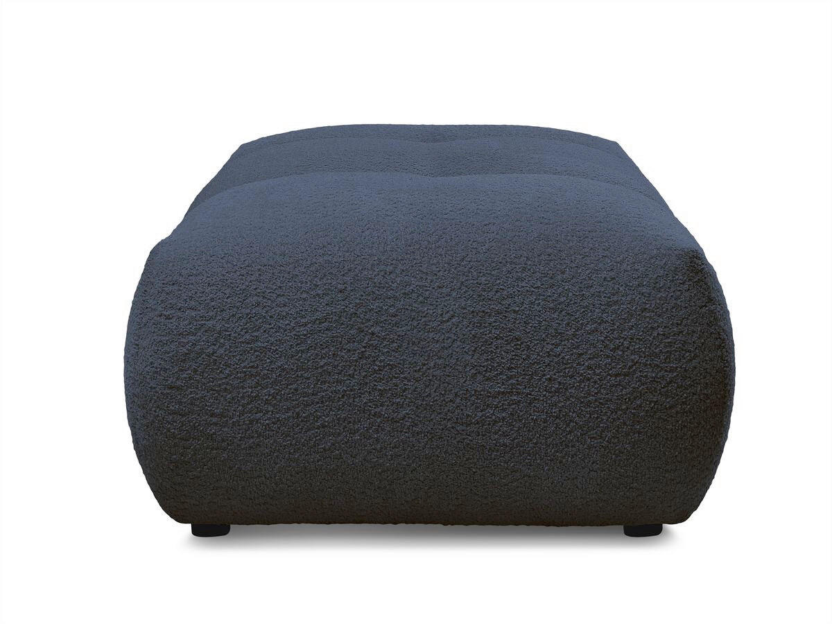 HOCKER FUJI  Bouclé Dunkelblau  - Schwarz/Dunkelblau, MODERN, Kunststoff/Textil (112/44/80cm)