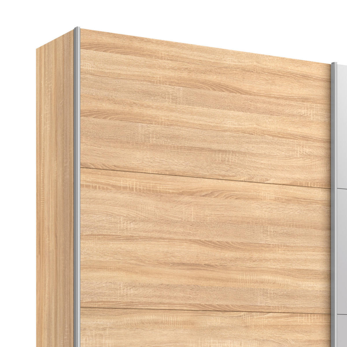 SCHWEBETÜRENSCHRANK  in Sonoma Eiche  - Alufarben/Sonoma Eiche, MODERN, Holzwerkstoff/Metall (226/230/62cm) - Rauch Möbel