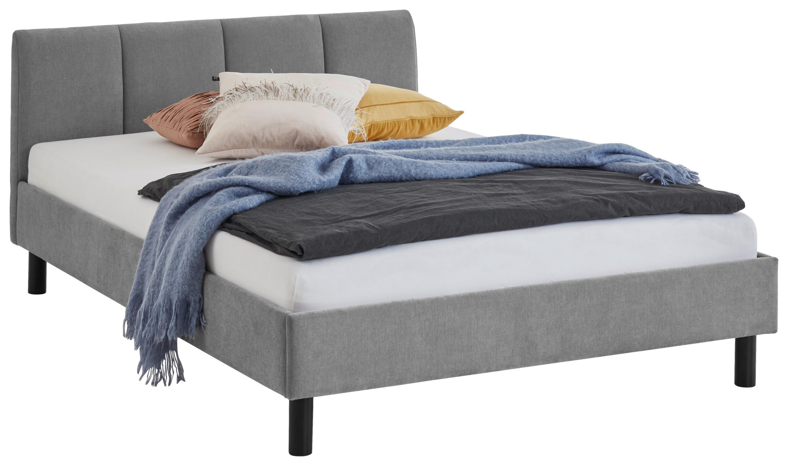 POLSTERBETT 140/200 cm  in Grau  - Schwarz/Grau, Basics, Holz/Textil (140/200cm) - Boxxx
