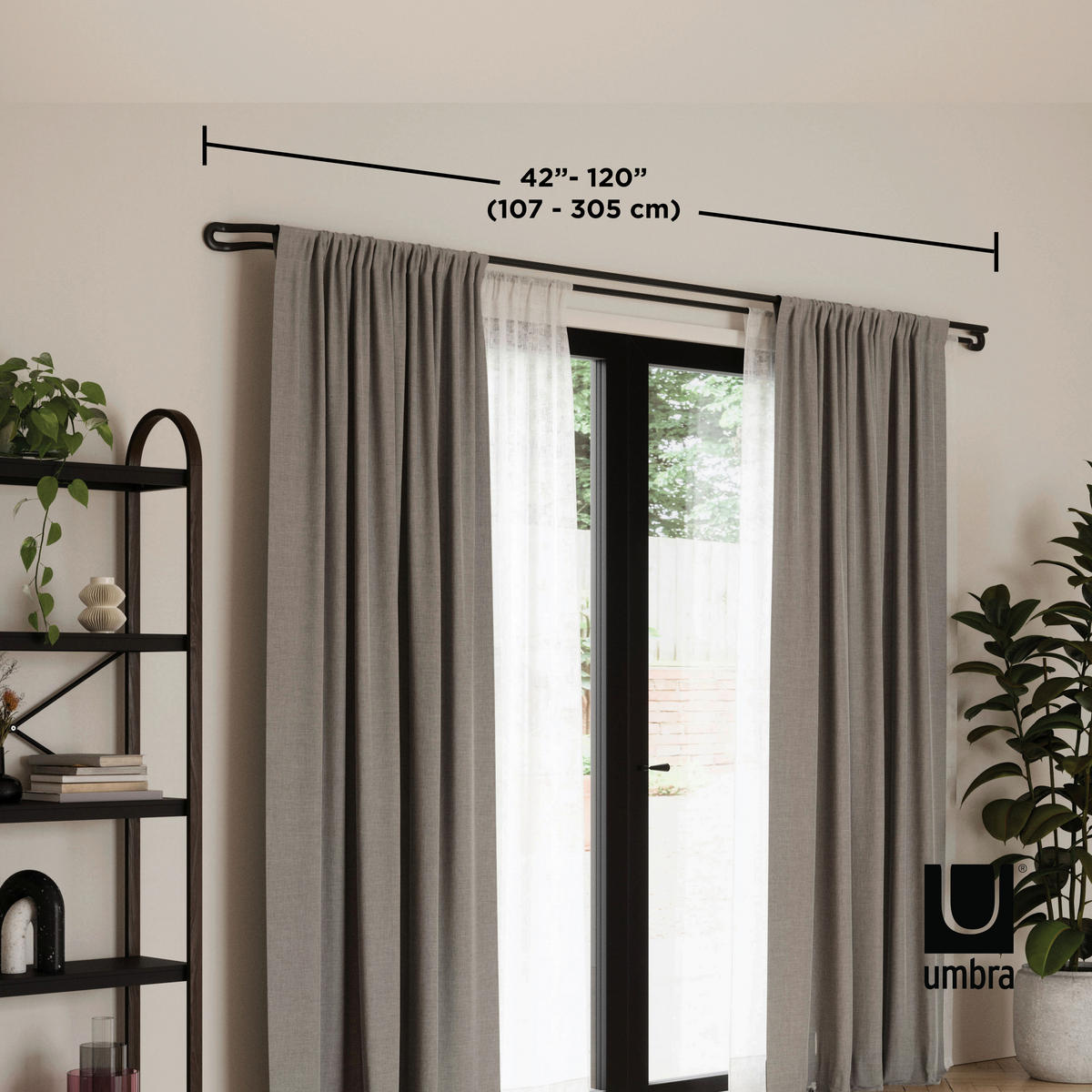 GARDINSTÅNG 333 cm  - svart, Klassisk, metall (333cm) - Umbra