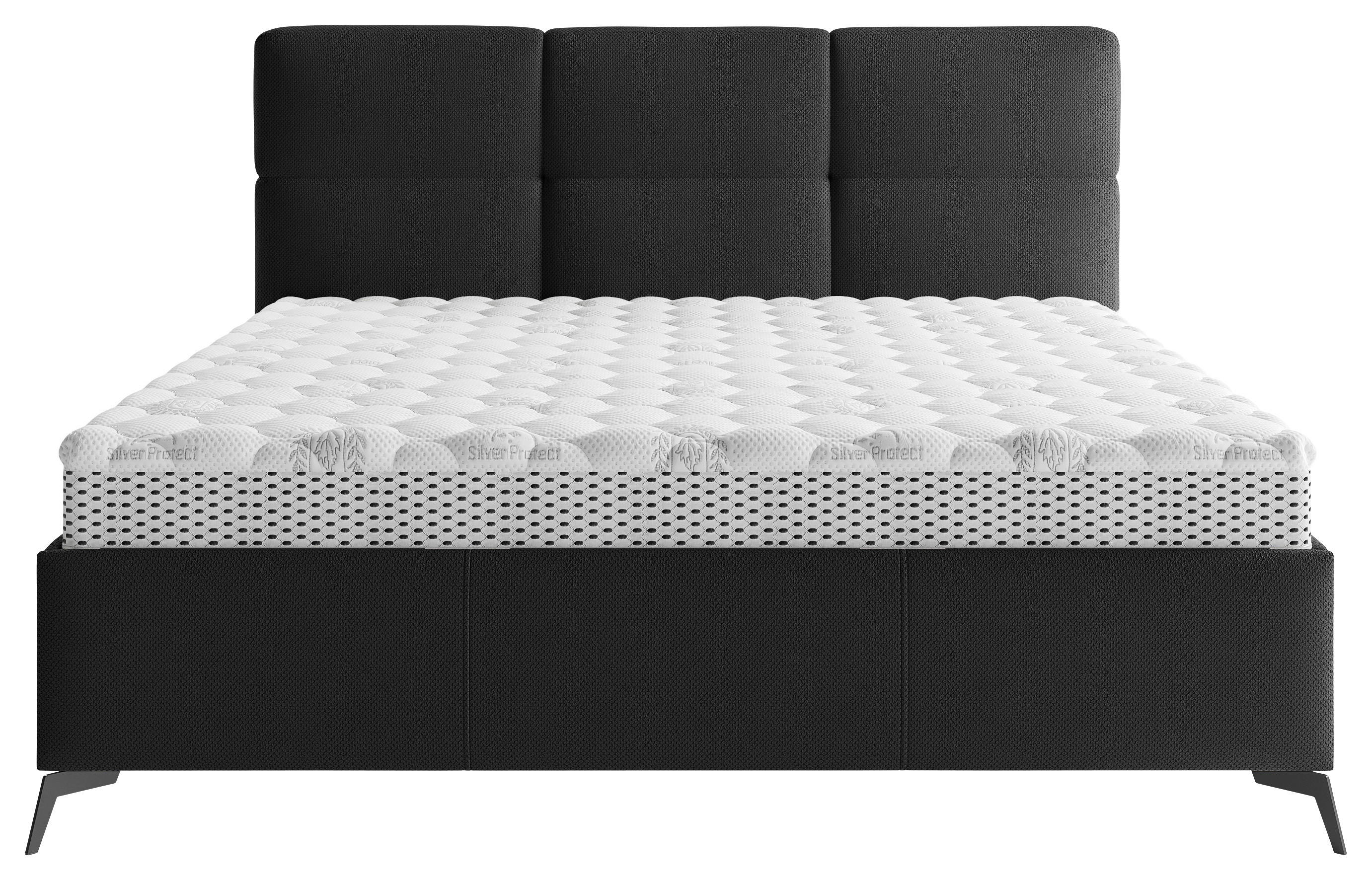 POLSTERBETT 140/200 cm  in Schwarz  - Schwarz/Bronzefarben, Modern, Holz/Textil (140/200cm) - Boxxx