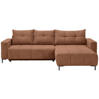 ECKSOFA in Webstoff Dunkelorange  - Dunkelorange/Schwarz, Konventionell, Textil/Metall (292/192cm) - Carryhome