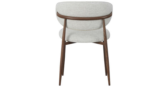 STUHL Webstoff Beige, Walnussfarben - Beige/Nussbaumfarben, Design, Textil/Metall (53/79/58cm) - Novel