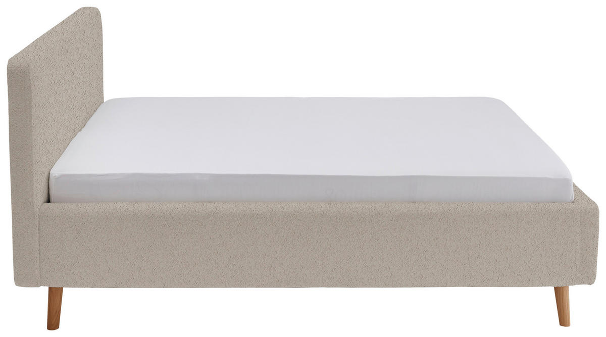 POLSTERBETT 180/200 cm  in Beige  - Eichefarben/Beige, Design, Holz/Textil (180/200cm) - MID.YOU