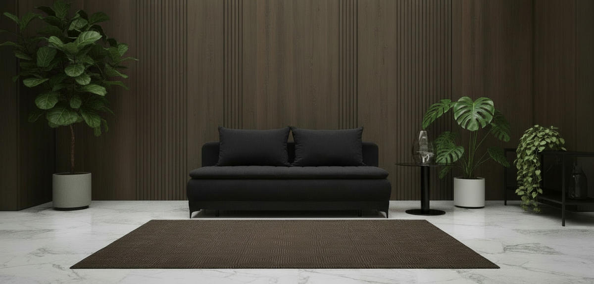 SCHLAFSOFA MOLISS in Flachgewebe Anthrazit  - Anthrazit/Schwarz, Basics, Textil/Metall (202/98/78cm) - Livetastic