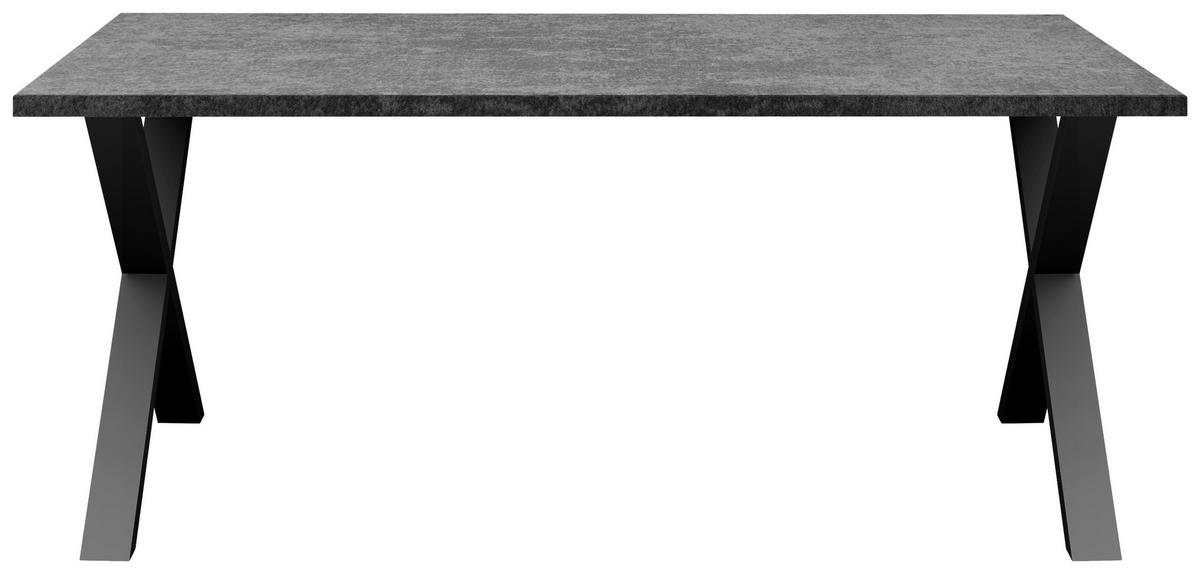 ESSTISCH rechteckig Graphitfarben, Schwarz  - Schwarz/Graphitfarben, MODERN, Holzwerkstoff/Metall (200/100/78cm) - Livetastic
