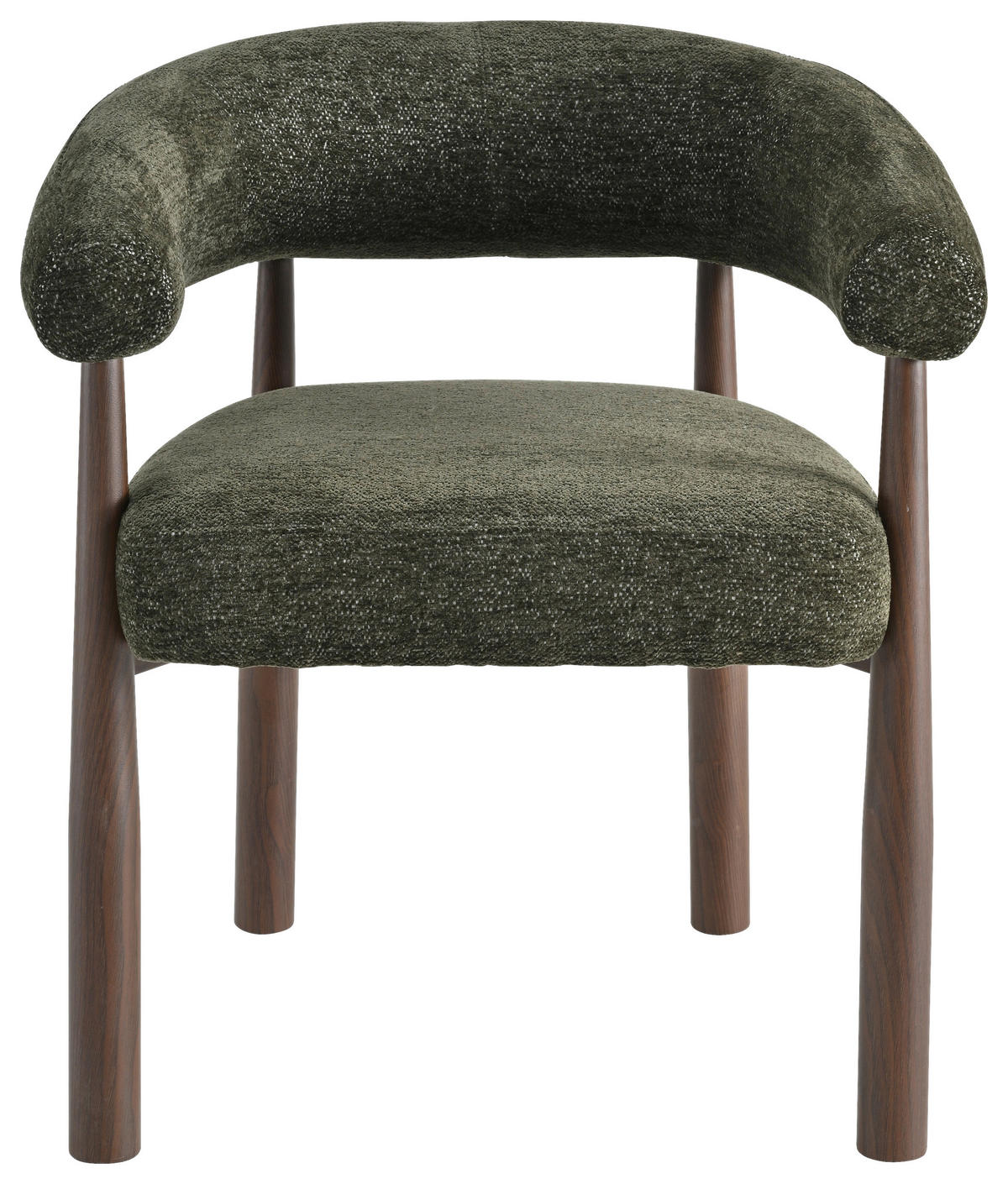 ARMLEHNSTUHL   Webstoff  Grün, Walnussfarben  - Walnussfarben/Grün, MODERN, Textil/Metall (61/75/61cm) - Livetastic