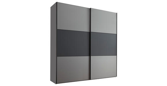 SCHWEBETÜRENSCHRANK 225/222/68 cm 2-türig  - Anthrazit/Hellgrau, Holzwerkstoff/Metall (225/222/68cm) - Moderano