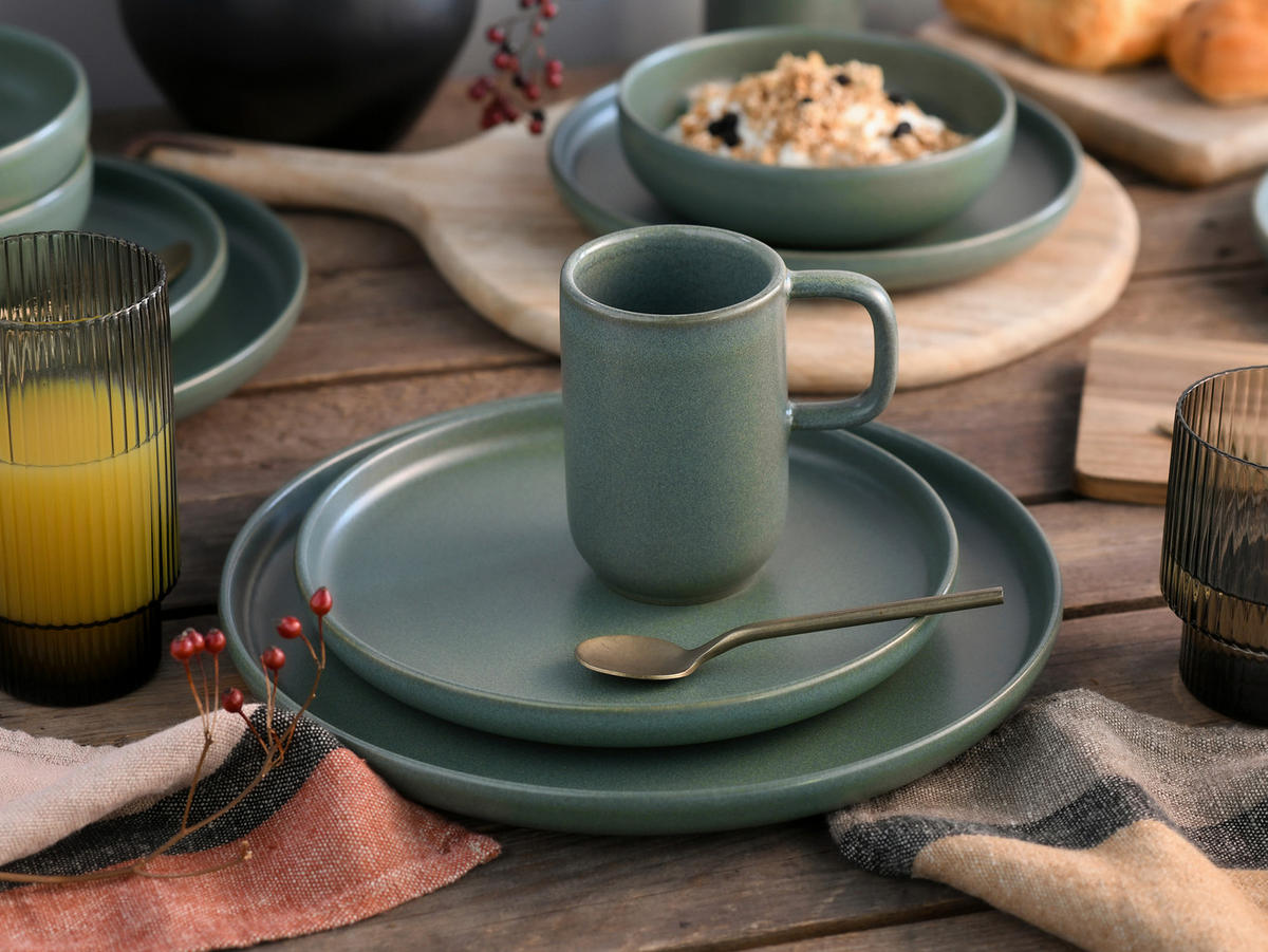 KOMBISERVICE Uno 16-teilig  - Salbeigrün, Basics, Keramik - Creatable