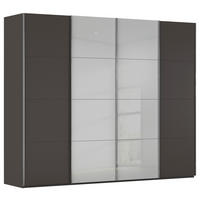 SCHWEBETÜRENSCHRANK 271/235/68 cm 4-türig Graphitfarben, Seidengrau  - Chromfarben/Seidengrau, KONVENTIONELL, Glas/Holzwerkstoff (271/235/68cm) - Novel